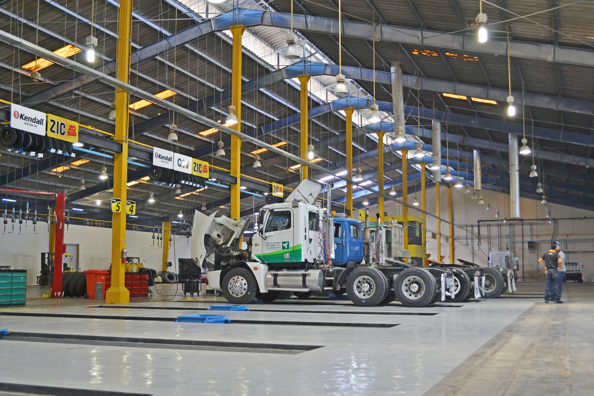 trucks in garage